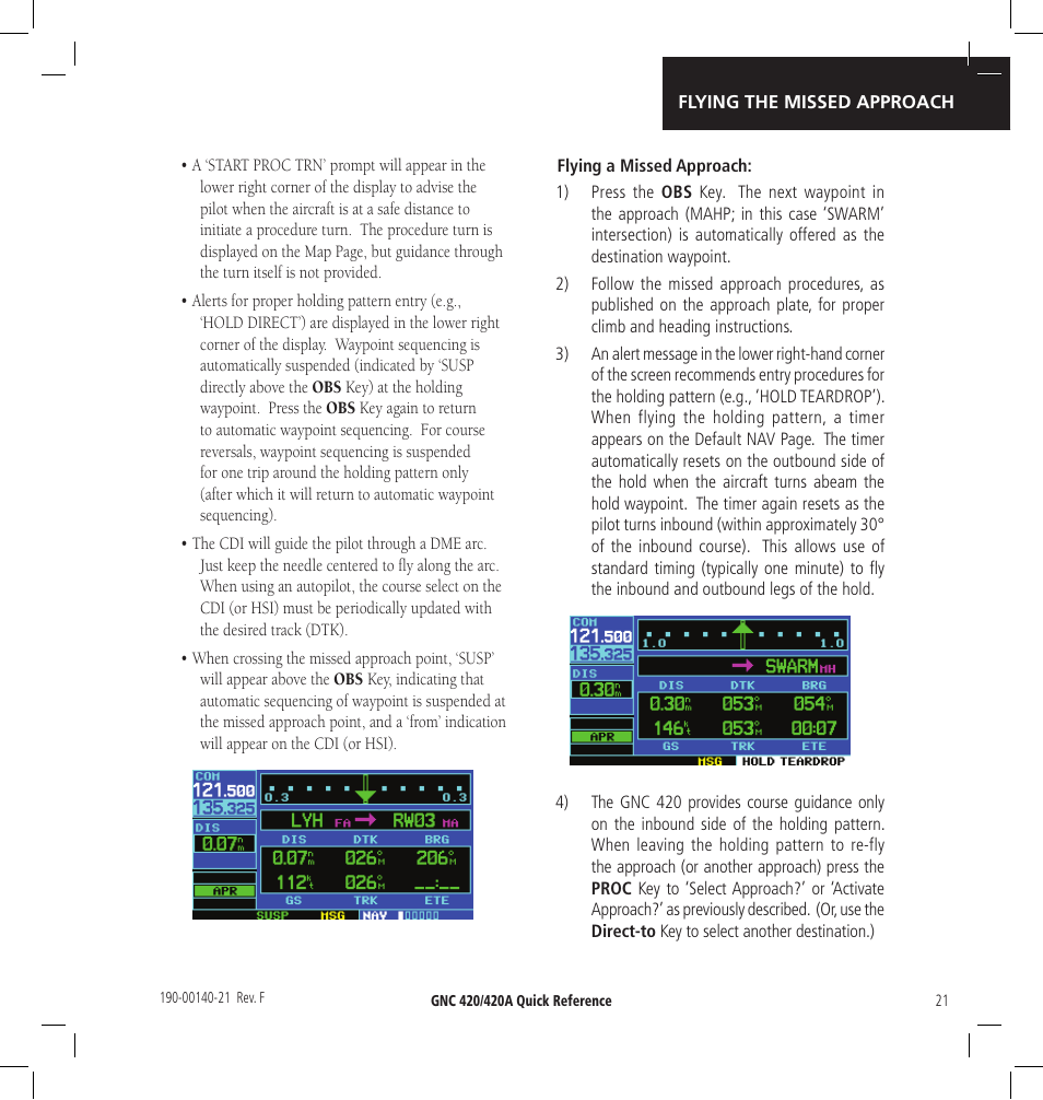 Garmin GNC 420 User Manual | Page 21 / 22