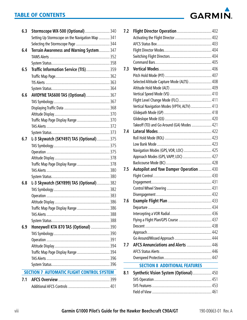 Garmin G1000 King Air C90GT User Manual | Page 12 / 586