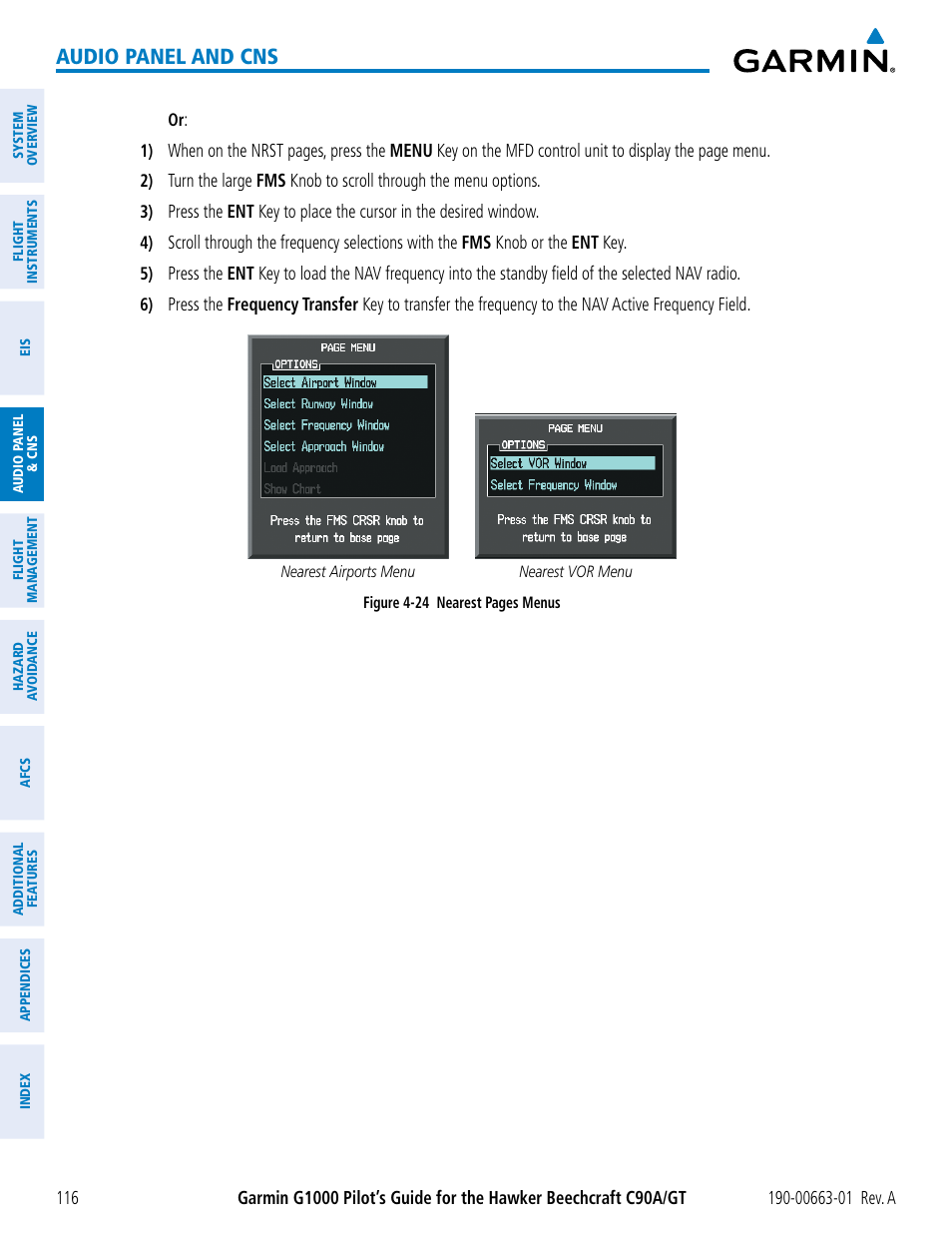 Audio panel and cns | Garmin G1000 King Air C90GT User Manual | Page 130 / 586