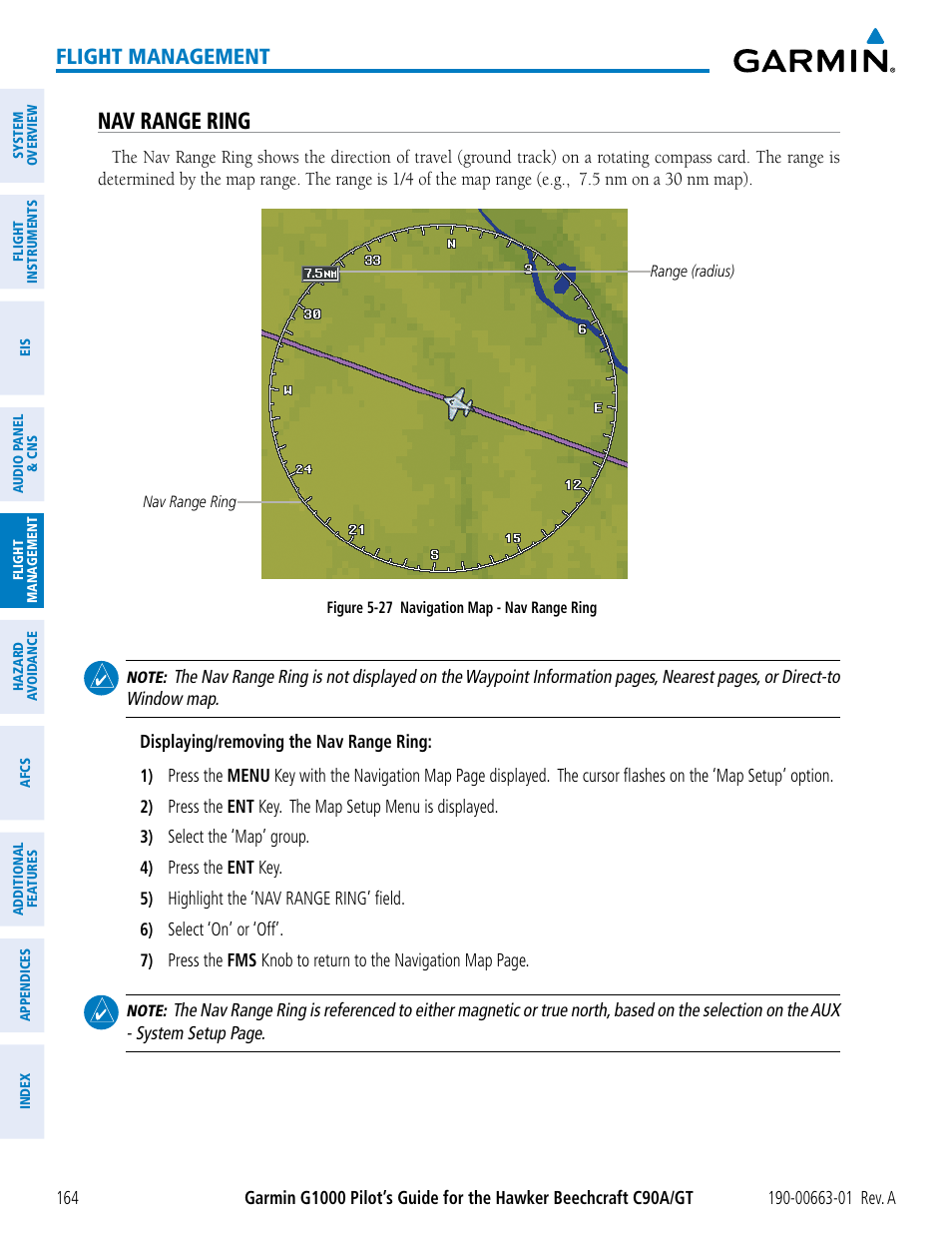 Nav range ring, Flight management | Garmin G1000 King Air C90GT User Manual | Page 178 / 586