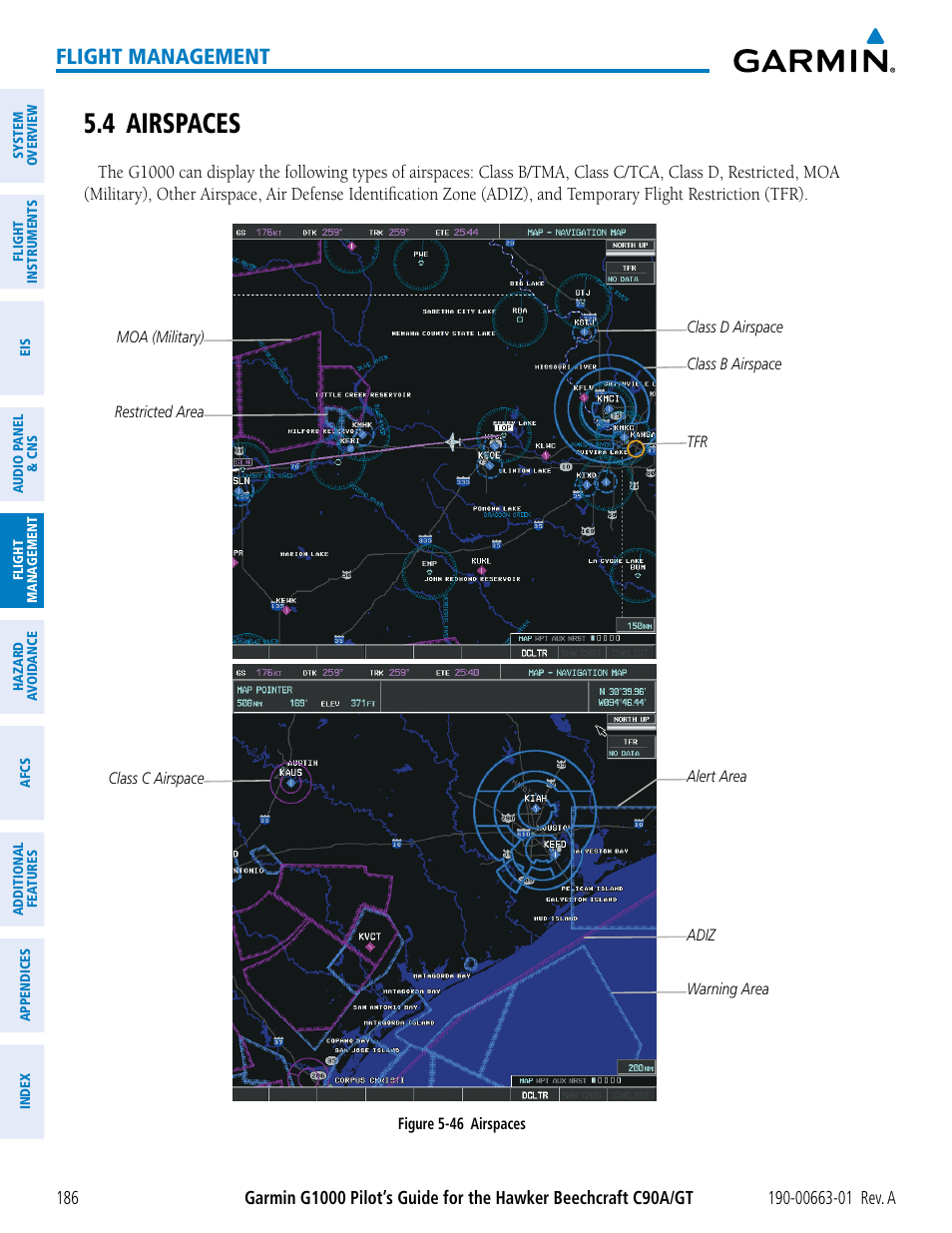 4 airspaces, Flight management | Garmin G1000 King Air C90GT User Manual | Page 200 / 586