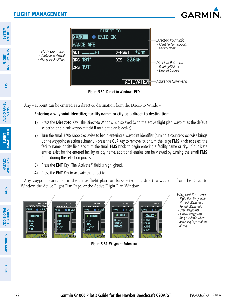 Flight management | Garmin G1000 King Air C90GT User Manual | Page 206 / 586