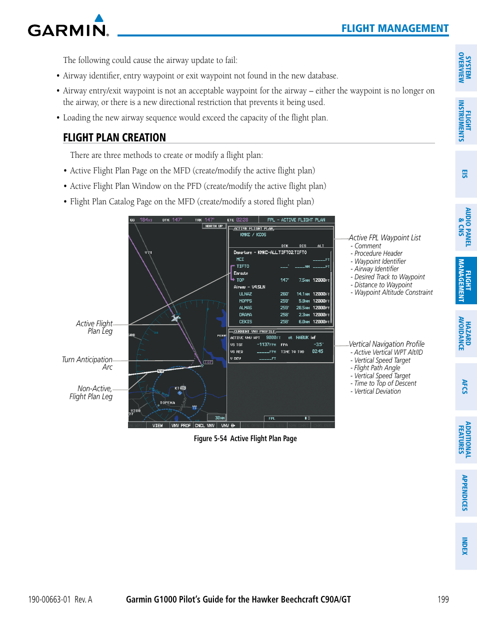 Flight plan creation, Flight management | Garmin G1000 King Air C90GT User Manual | Page 213 / 586