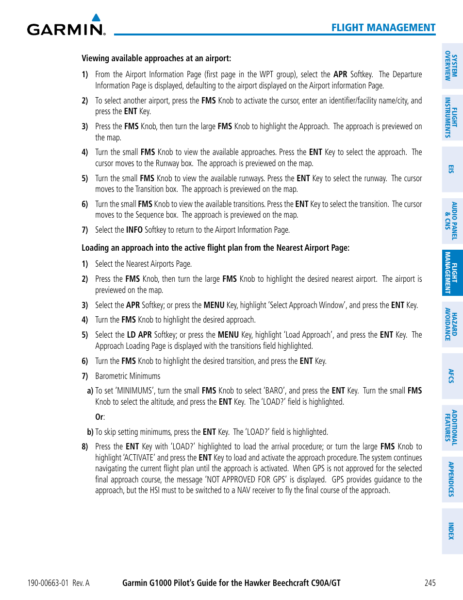 Flight management | Garmin G1000 King Air C90GT User Manual | Page 259 / 586
