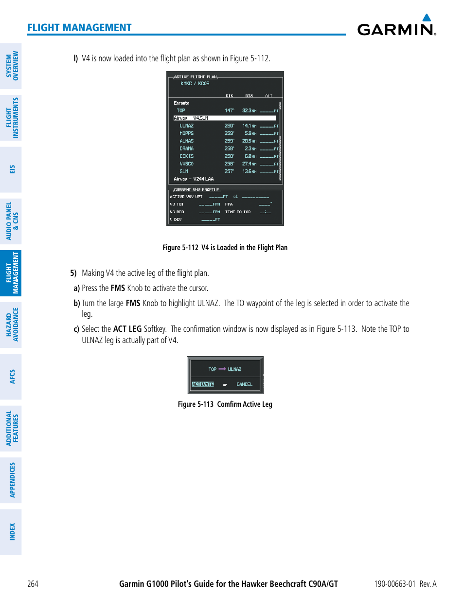 Flight management | Garmin G1000 King Air C90GT User Manual | Page 278 / 586