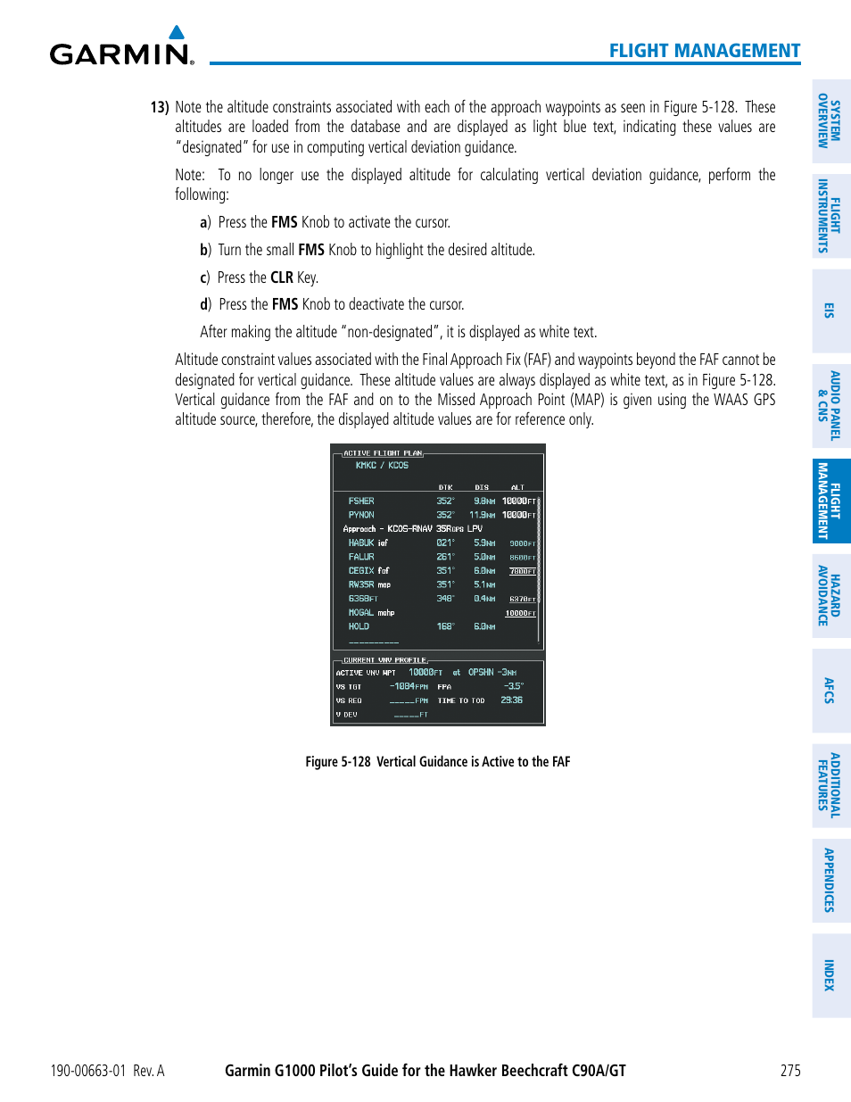 Flight management | Garmin G1000 King Air C90GT User Manual | Page 289 / 586