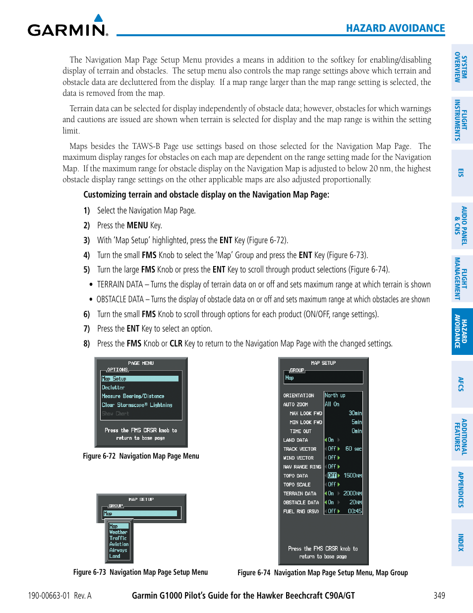 Hazard avoidance | Garmin G1000 King Air C90GT User Manual | Page 363 / 586