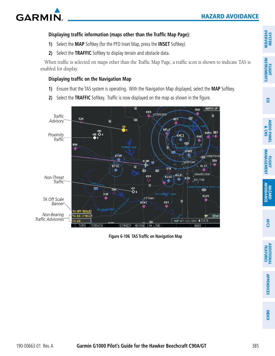 Hazard avoidance | Garmin G1000 King Air C90GT User Manual | Page 399 / 586