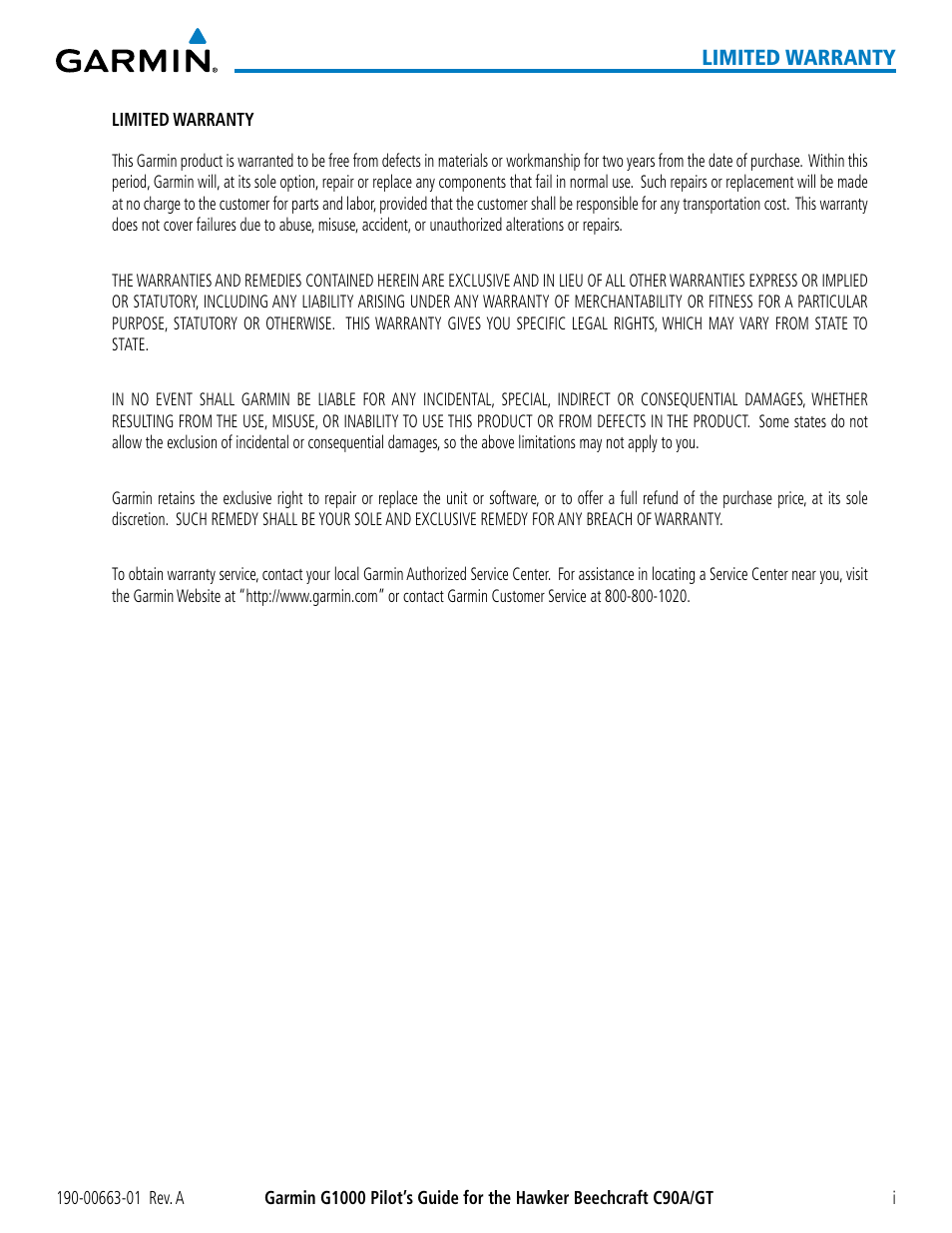 Garmin G1000 King Air C90GT User Manual | Page 5 / 586