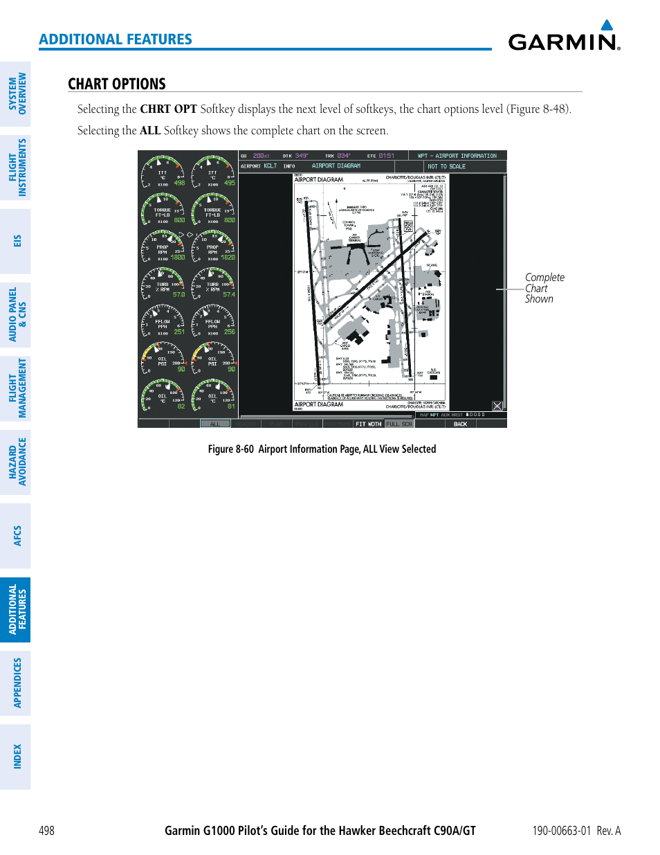 Chart options, Additional features | Garmin G1000 King Air C90GT User Manual | Page 512 / 586