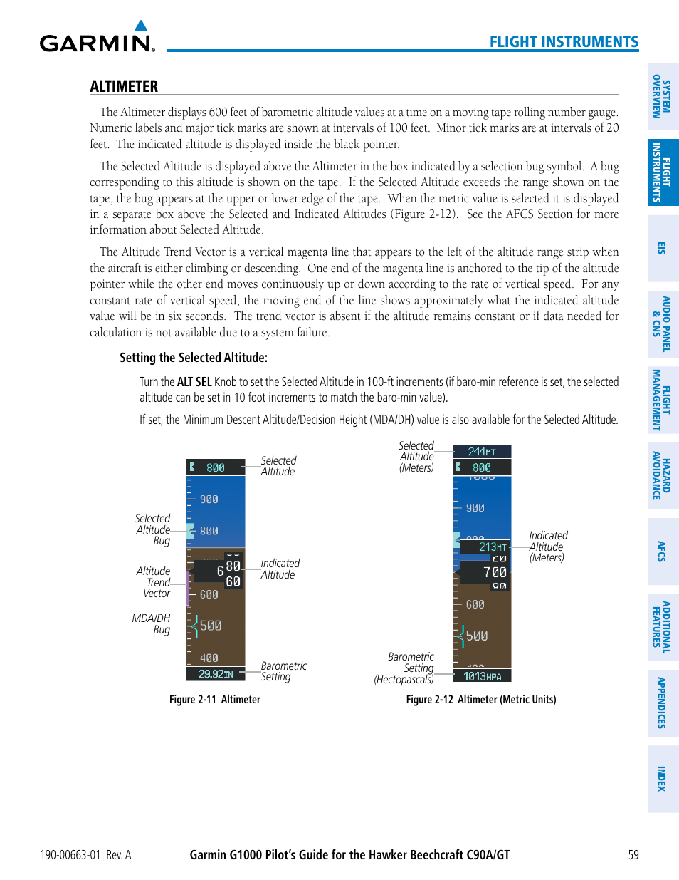 Altimeter, Flight instruments | Garmin G1000 King Air C90GT User Manual | Page 73 / 586