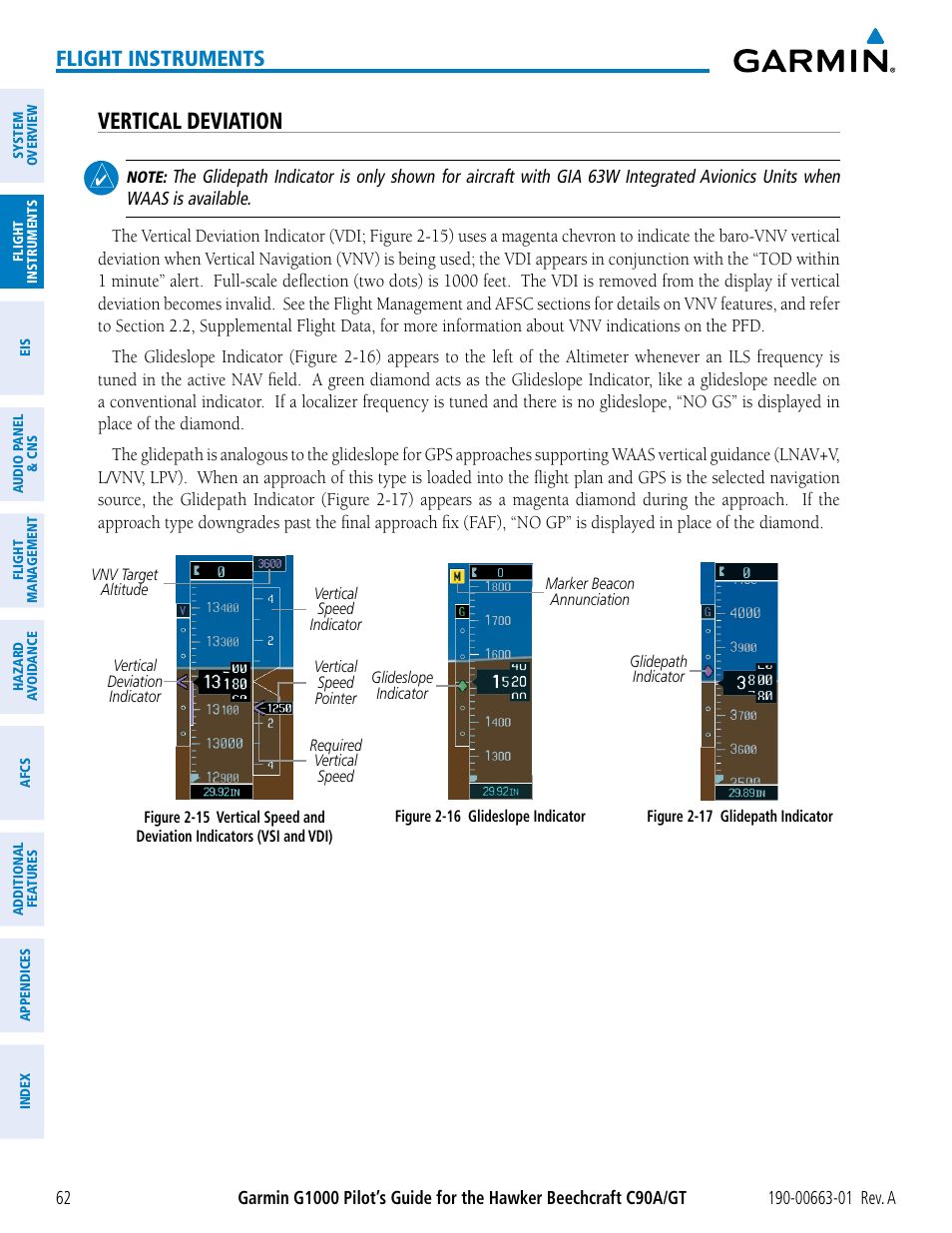 Vertical deviation, Flight instruments | Garmin G1000 King Air C90GT User Manual | Page 76 / 586