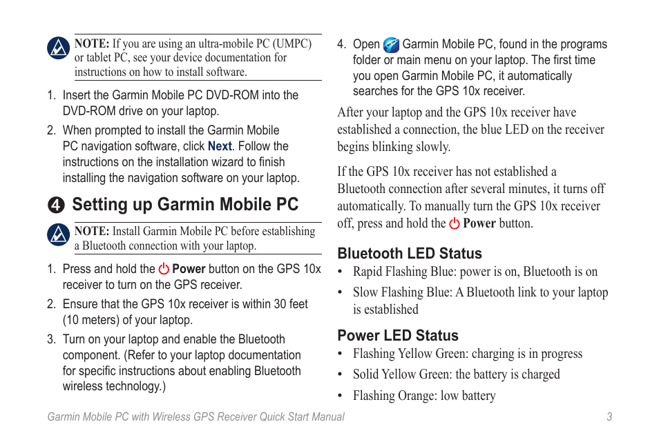 Setting up garmin mobile pc | Garmin Mobile PC User Manual | Page 5 / 16