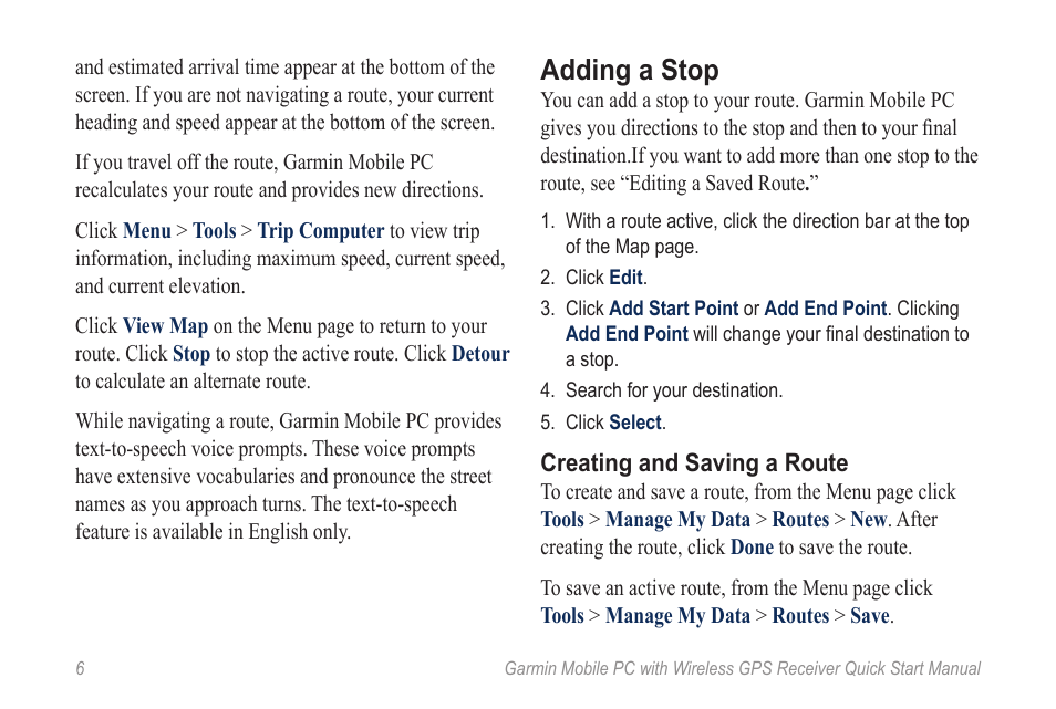 Adding a stop | Garmin Mobile PC User Manual | Page 8 / 16