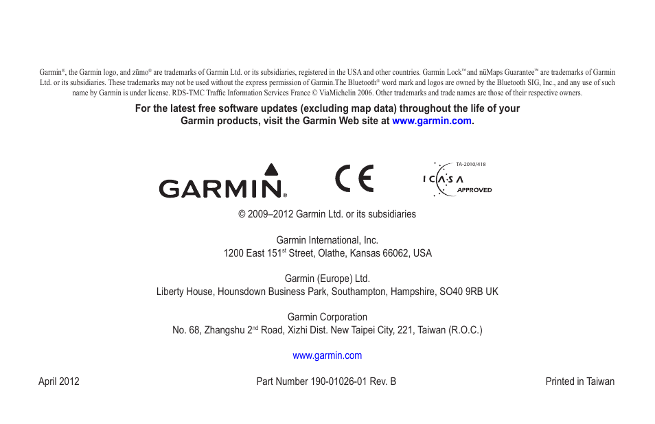 Garmin zumo 660LM User Manual | Page 8 / 8