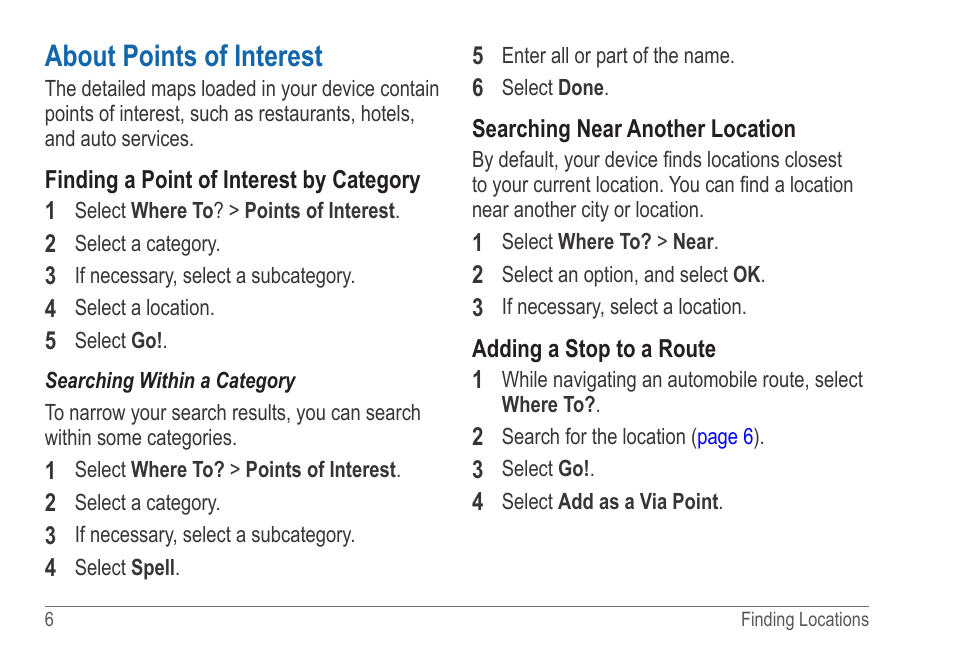 About points of interest, Near another location | Garmin nuvi 54LM User Manual | Page 10 / 32