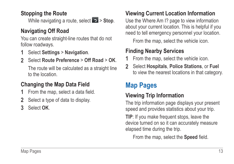 Map pages | Garmin nuvi 54LM User Manual | Page 17 / 32