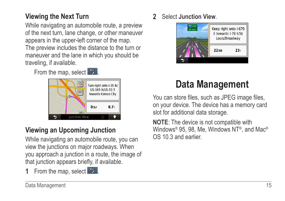 Data management | Garmin nuvi 54LM User Manual | Page 19 / 32