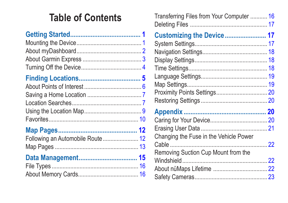 Garmin nuvi 54LM User Manual | Page 3 / 32