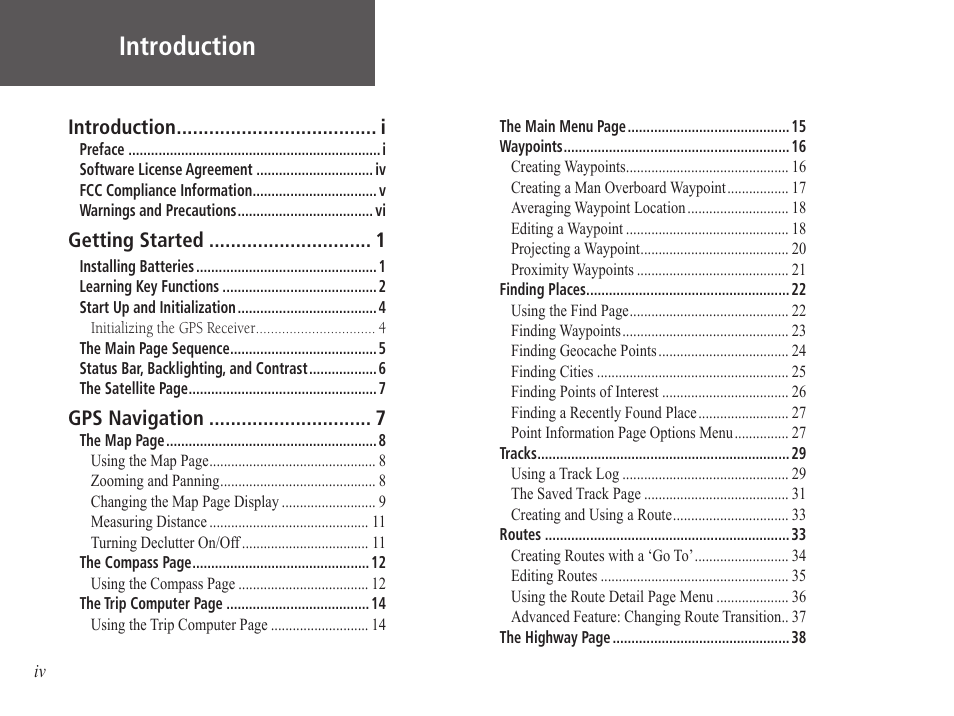 Introduction | Garmin GPS 60 User Manual | Page 4 / 90