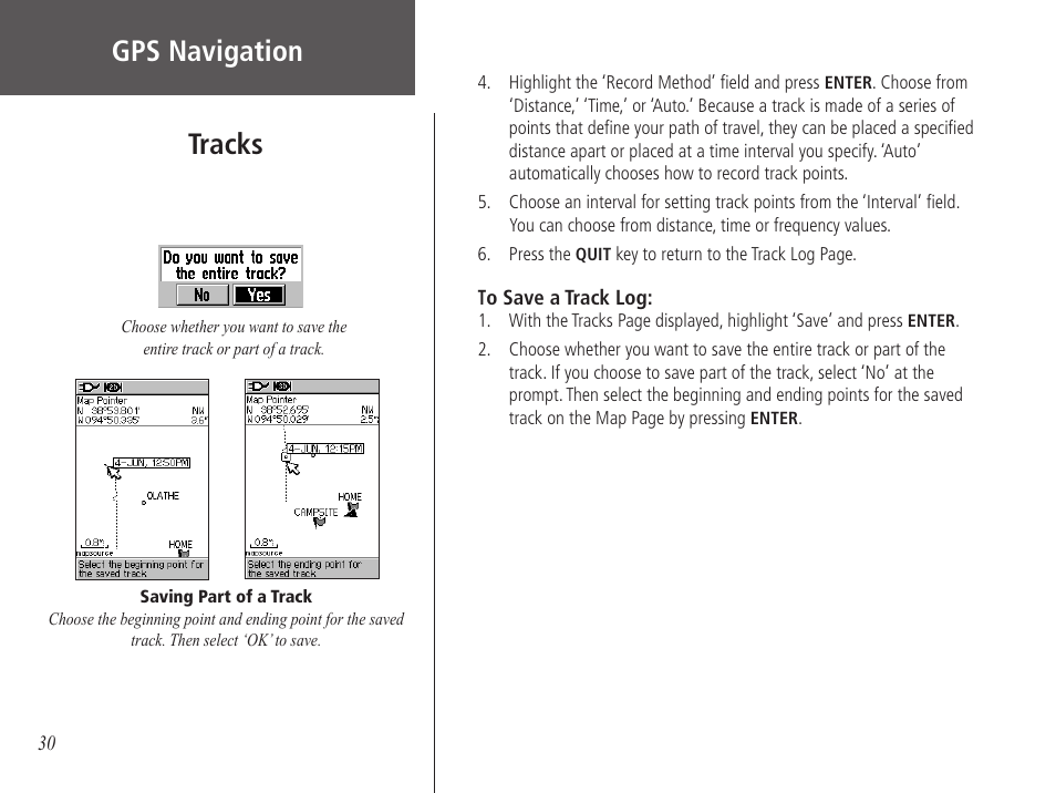 Gps navigation, Tracks | Garmin GPS 60 User Manual | Page 40 / 90