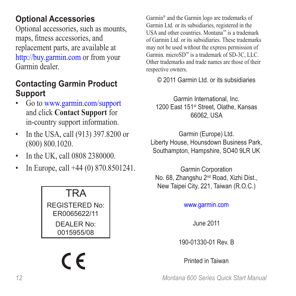 Garmin Montana 650t User Manual | Page 12 / 12