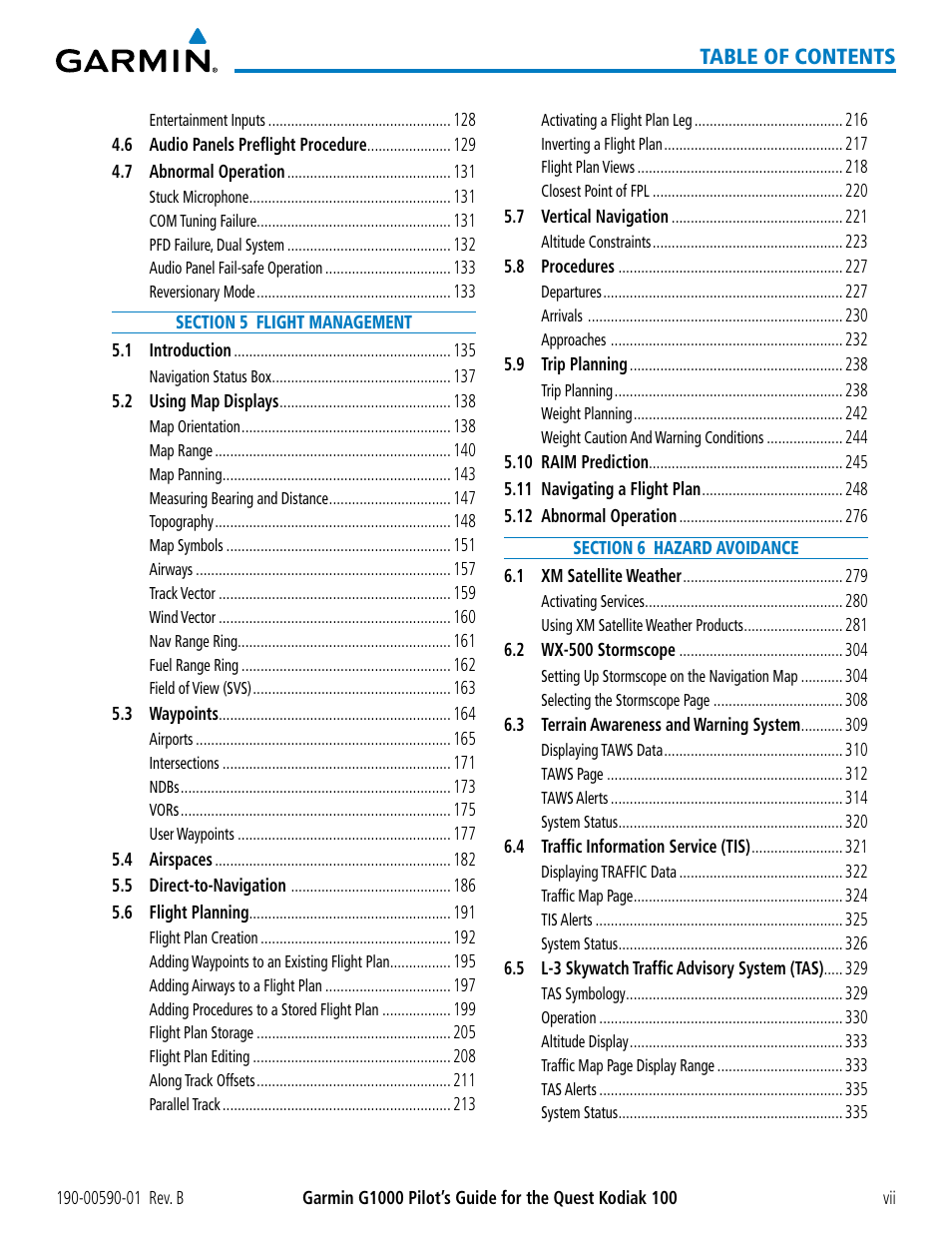 Garmin G1000 Quest Kodiak User Manual | Page 11 / 476