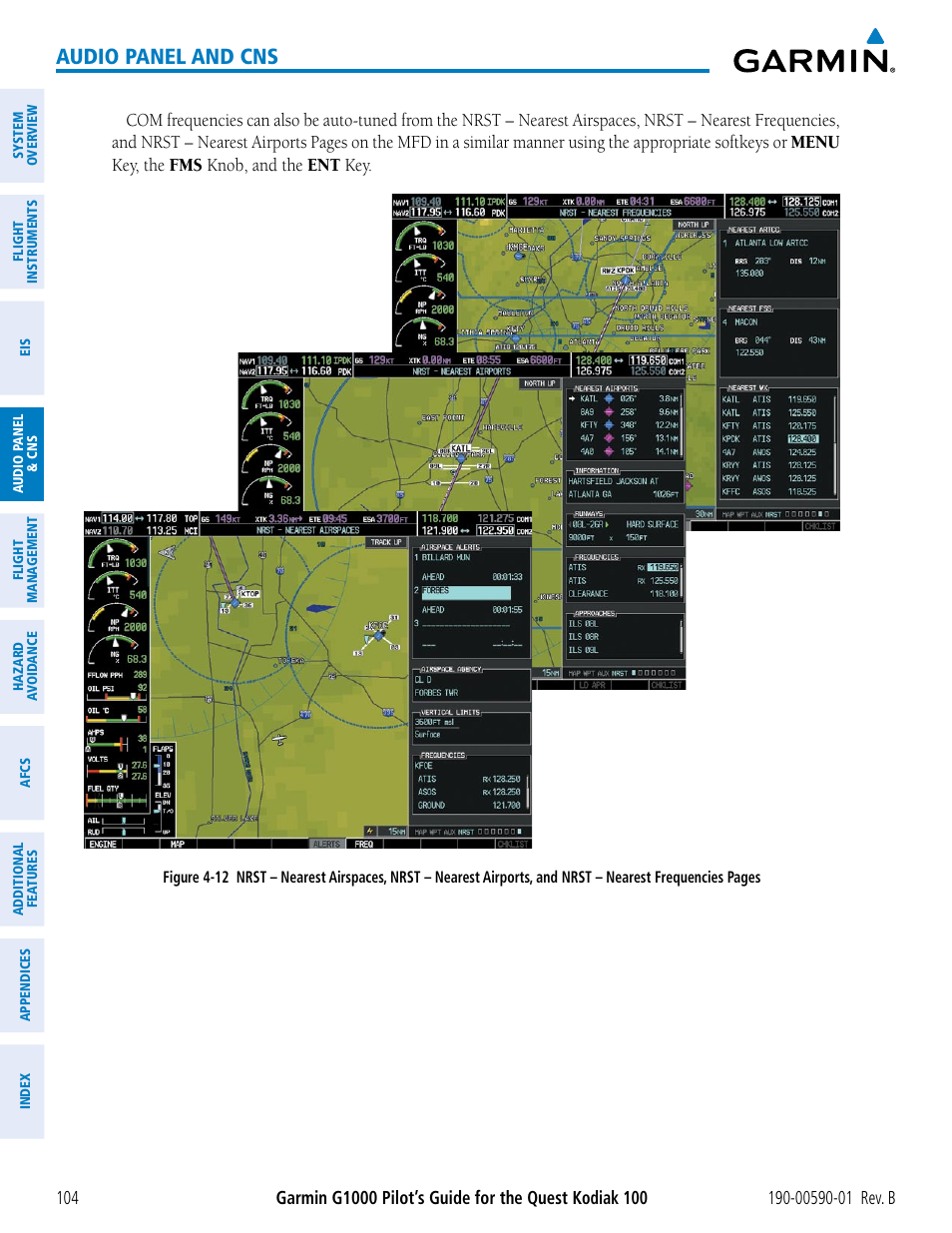 Audio panel and cns | Garmin G1000 Quest Kodiak User Manual | Page 116 / 476