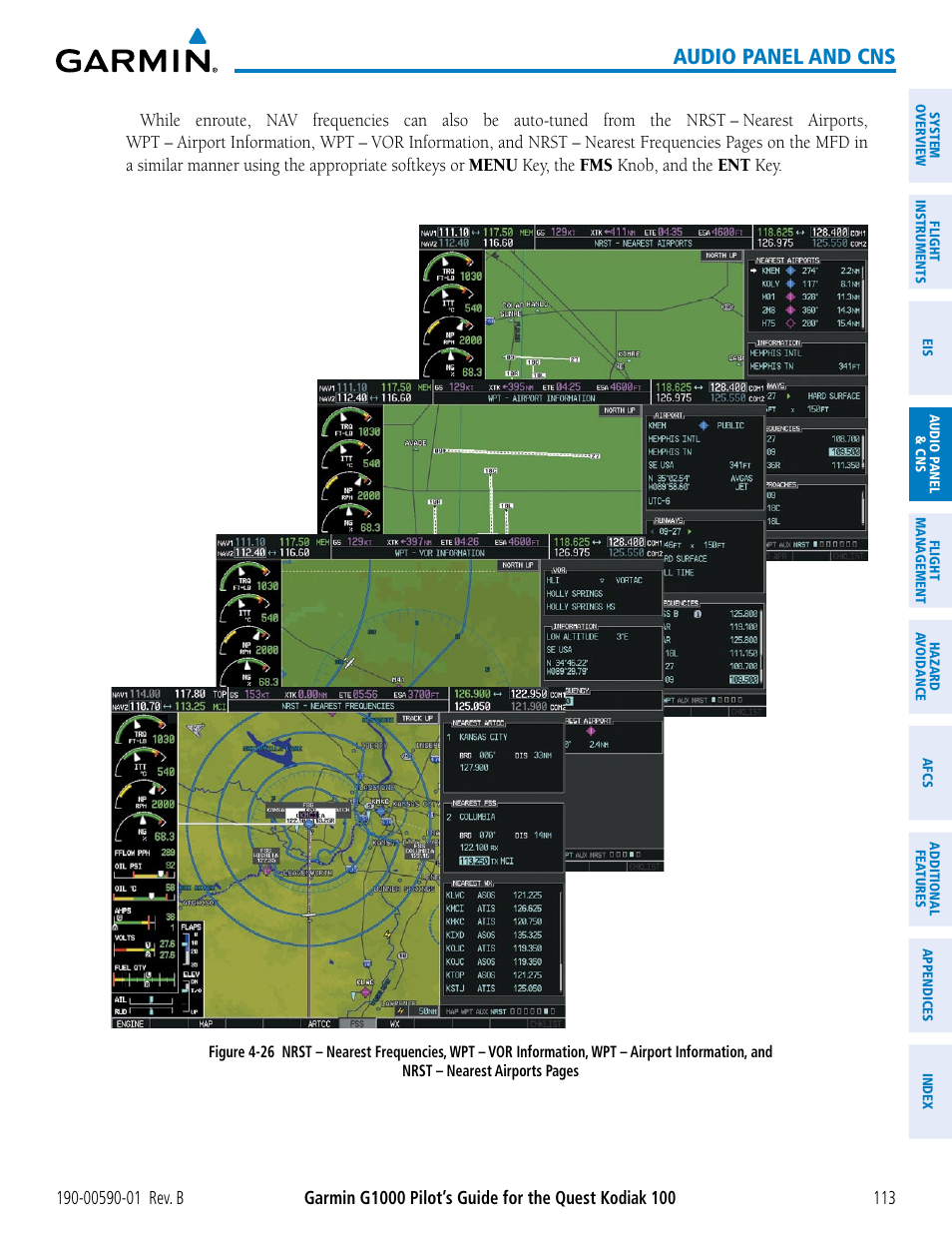 Audio panel and cns | Garmin G1000 Quest Kodiak User Manual | Page 125 / 476