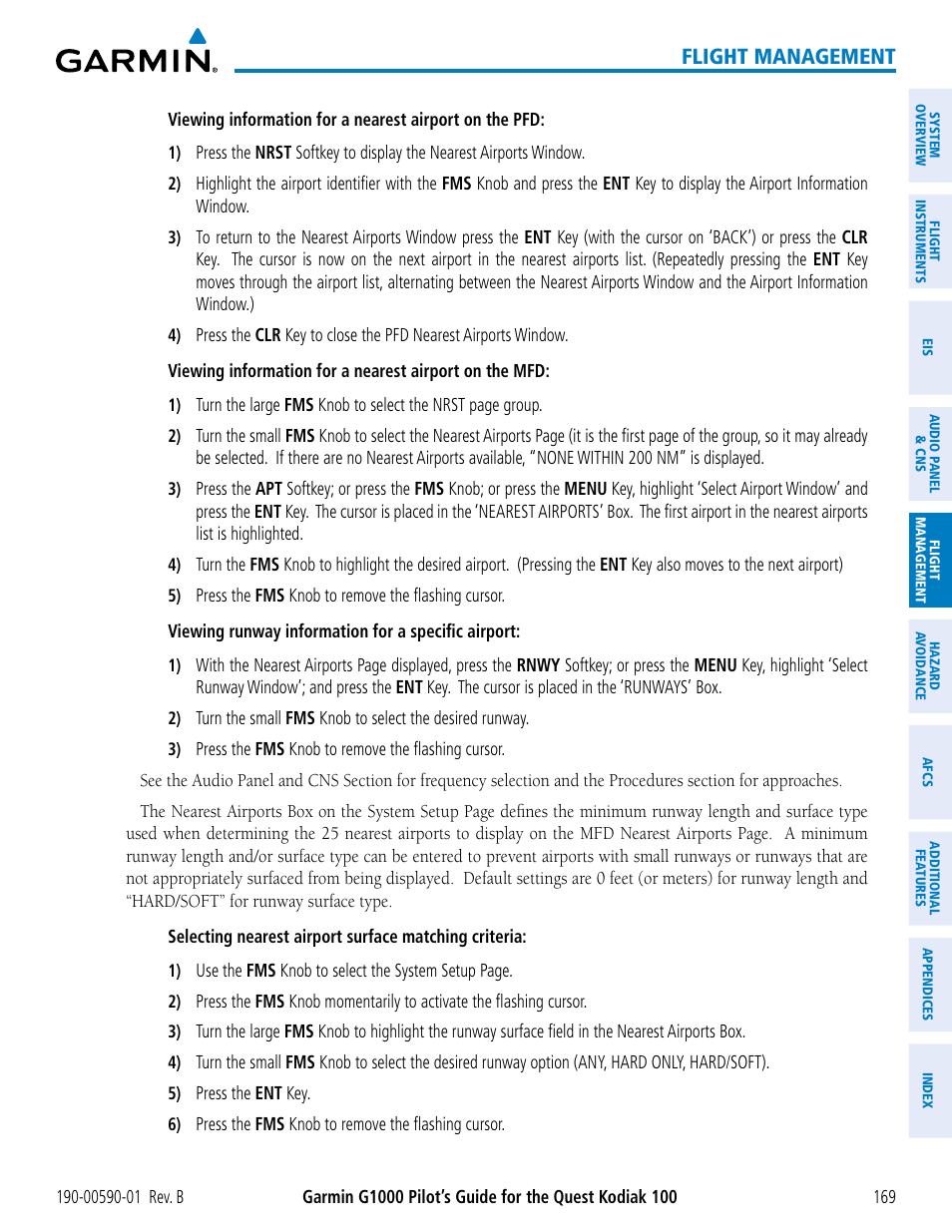 Flight management | Garmin G1000 Quest Kodiak User Manual | Page 181 / 476