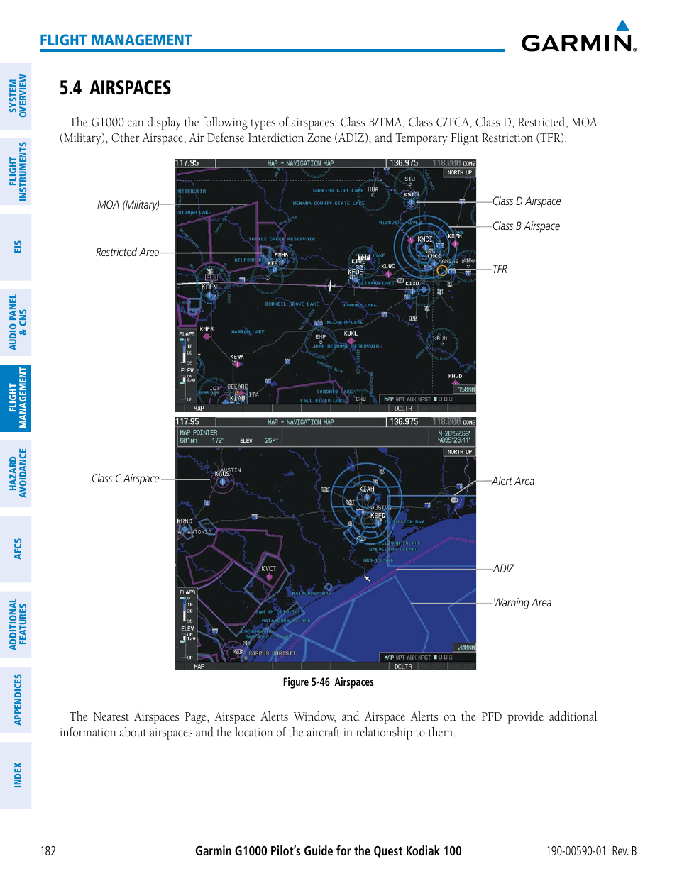 4 airspaces, Flight management | Garmin G1000 Quest Kodiak User Manual | Page 194 / 476
