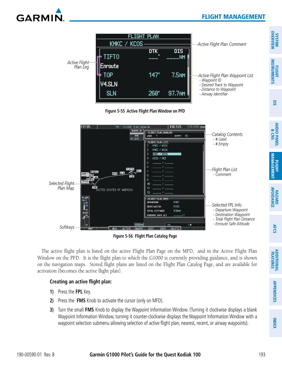 Flight management | Garmin G1000 Quest Kodiak User Manual | Page 205 / 476