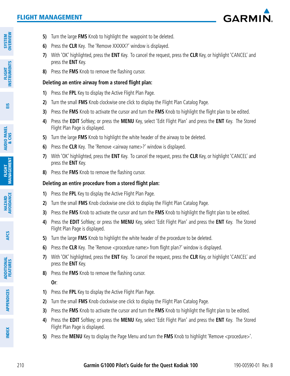 Flight management | Garmin G1000 Quest Kodiak User Manual | Page 222 / 476
