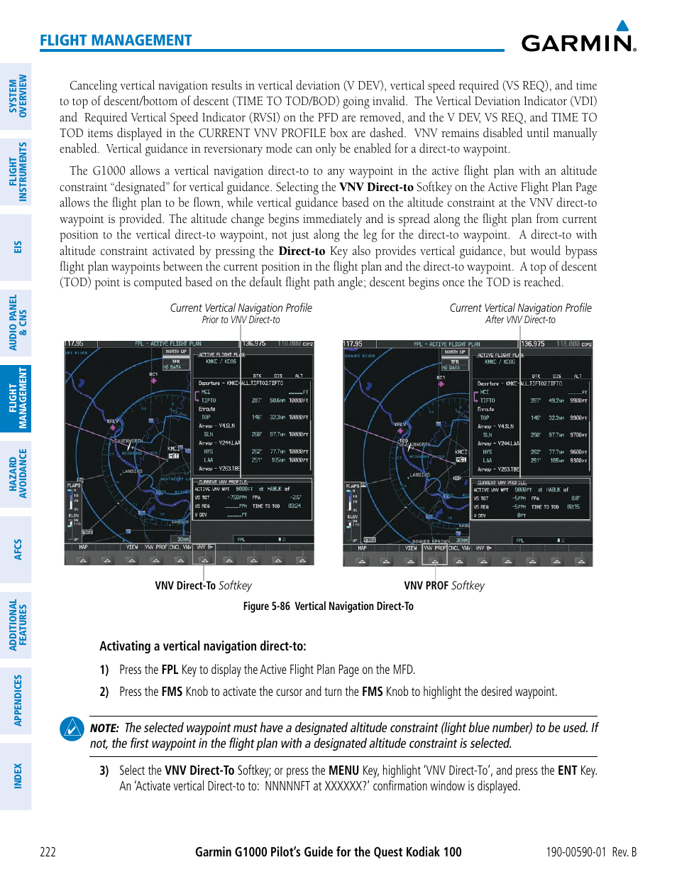 Flight management | Garmin G1000 Quest Kodiak User Manual | Page 234 / 476