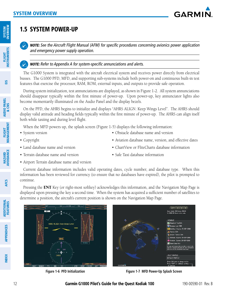 5 system power-up, System overview | Garmin G1000 Quest Kodiak User Manual | Page 24 / 476