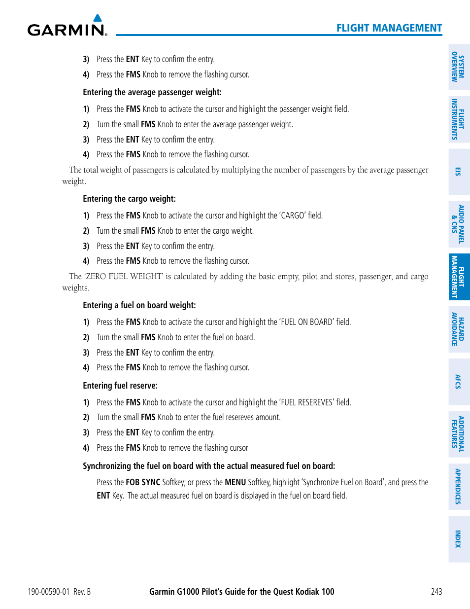 Flight management | Garmin G1000 Quest Kodiak User Manual | Page 255 / 476