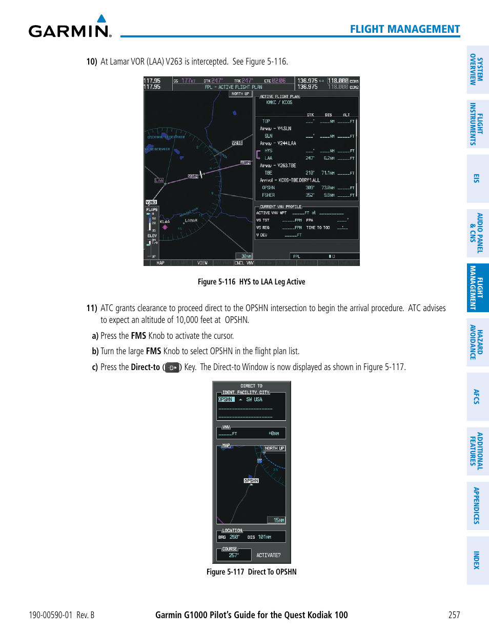Flight management | Garmin G1000 Quest Kodiak User Manual | Page 269 / 476