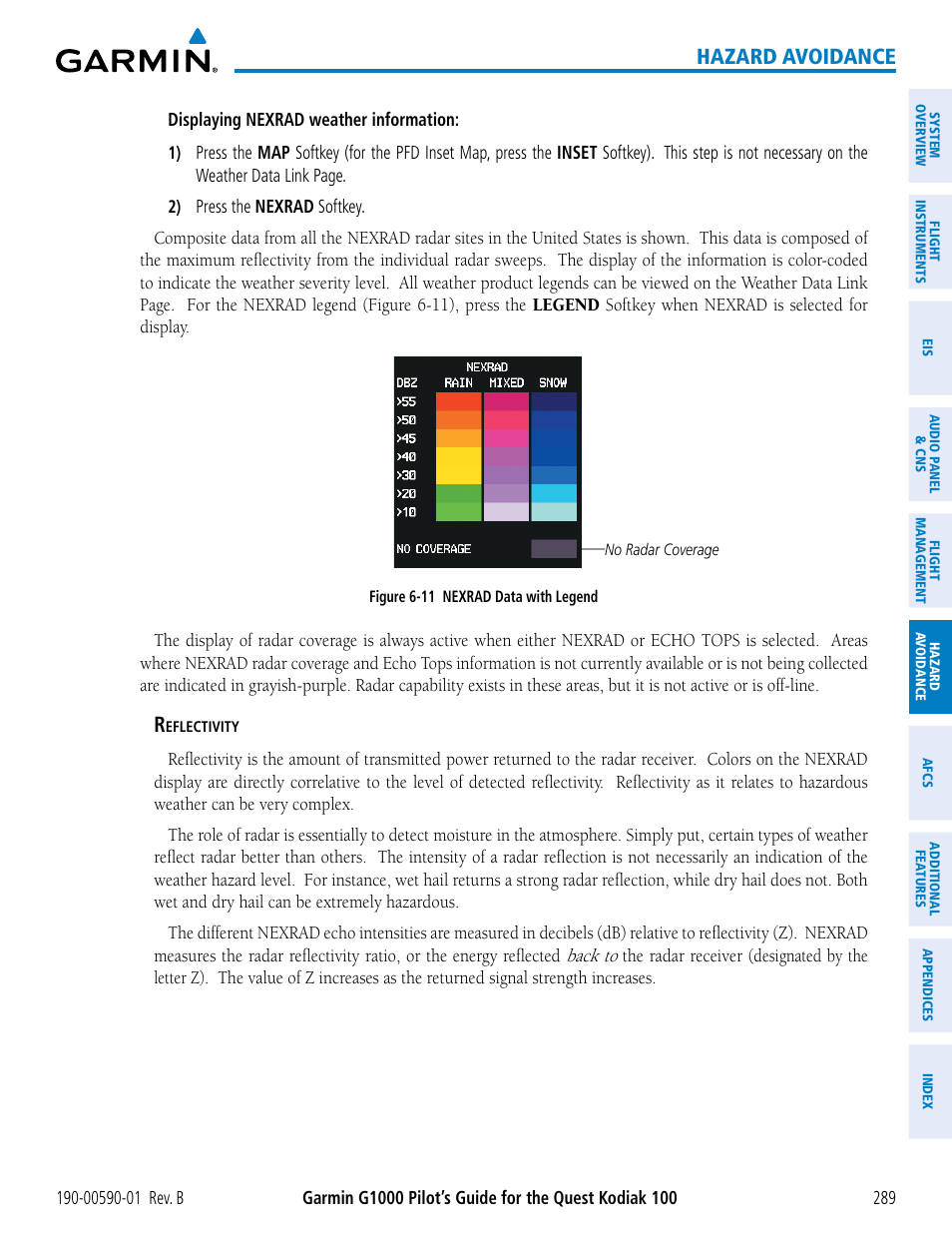 Hazard avoidance | Garmin G1000 Quest Kodiak User Manual | Page 301 / 476