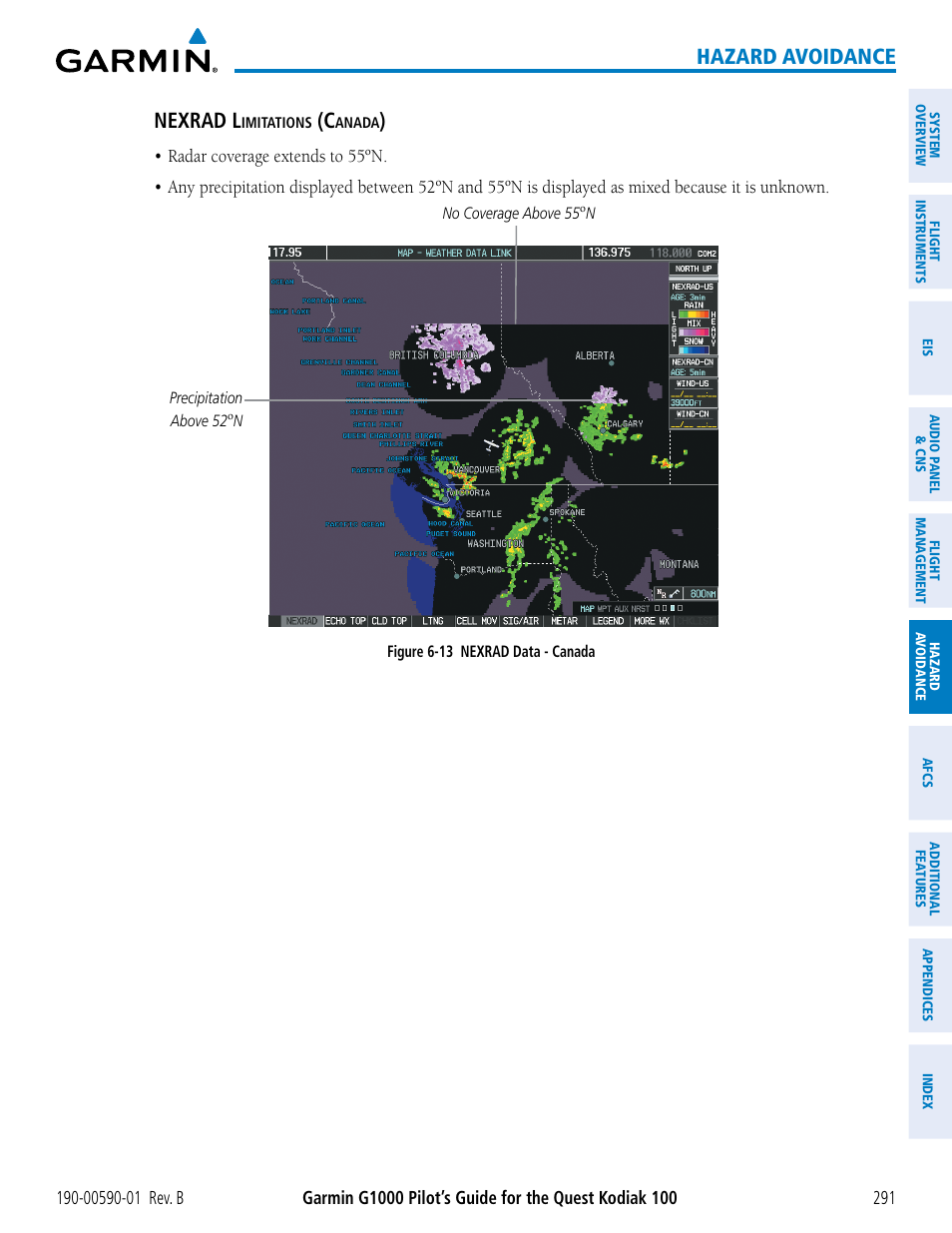Hazard avoidance nexrad l | Garmin G1000 Quest Kodiak User Manual | Page 303 / 476