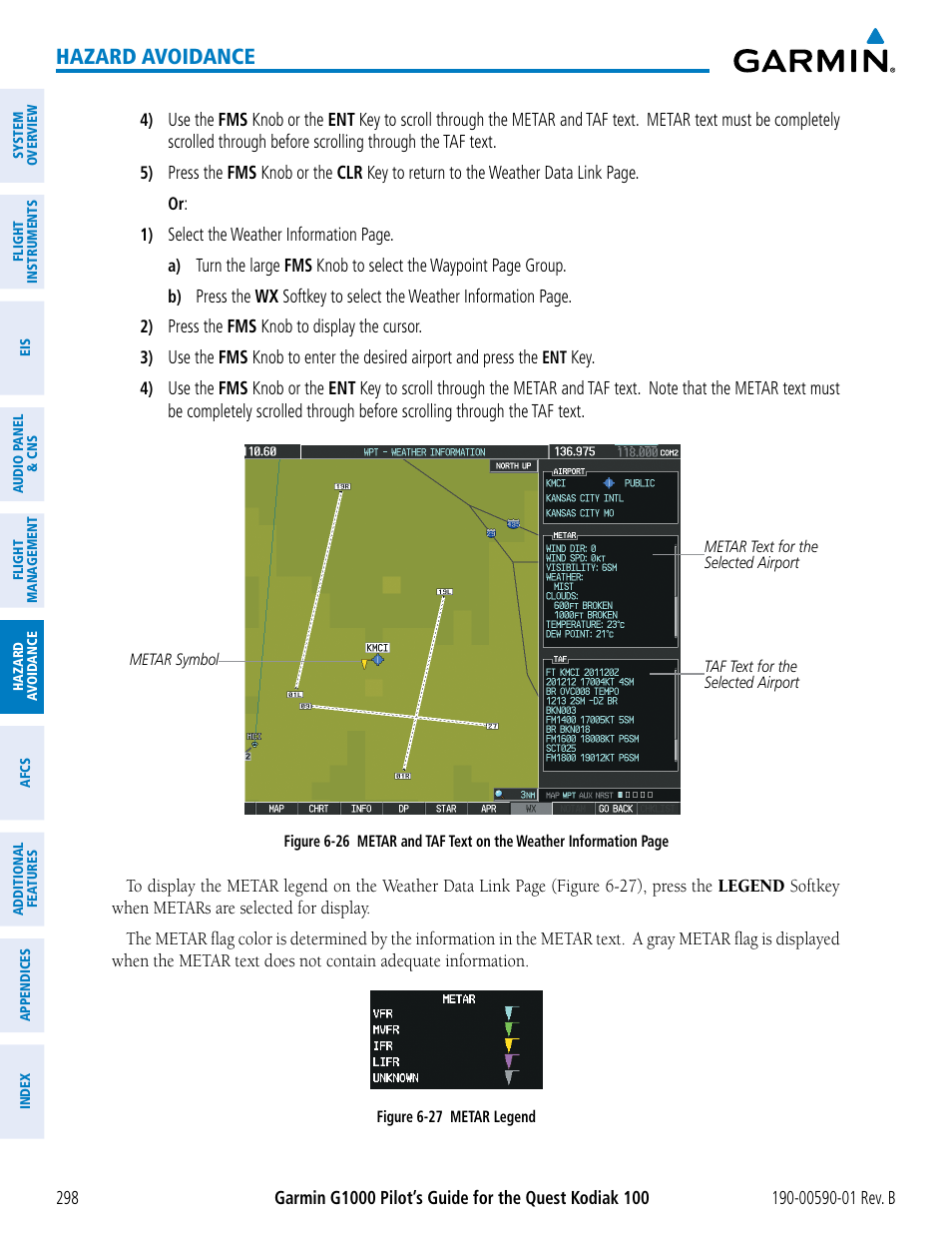 Hazard avoidance | Garmin G1000 Quest Kodiak User Manual | Page 310 / 476