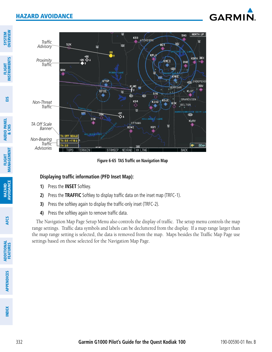 Hazard avoidance | Garmin G1000 Quest Kodiak User Manual | Page 344 / 476