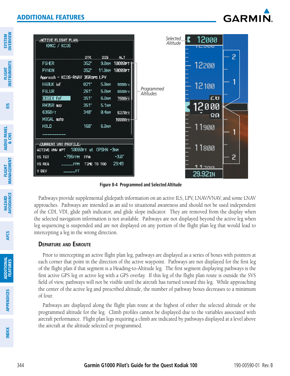 Additional features | Garmin G1000 Quest Kodiak User Manual | Page 356 / 476