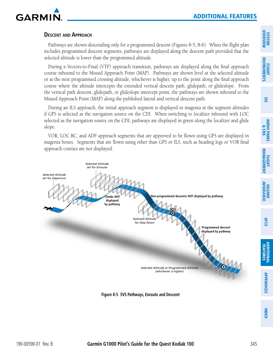 Additional features | Garmin G1000 Quest Kodiak User Manual | Page 357 / 476