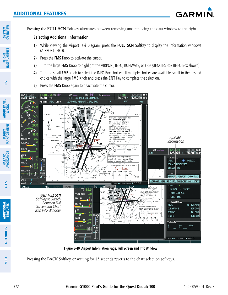 Additional features | Garmin G1000 Quest Kodiak User Manual | Page 384 / 476