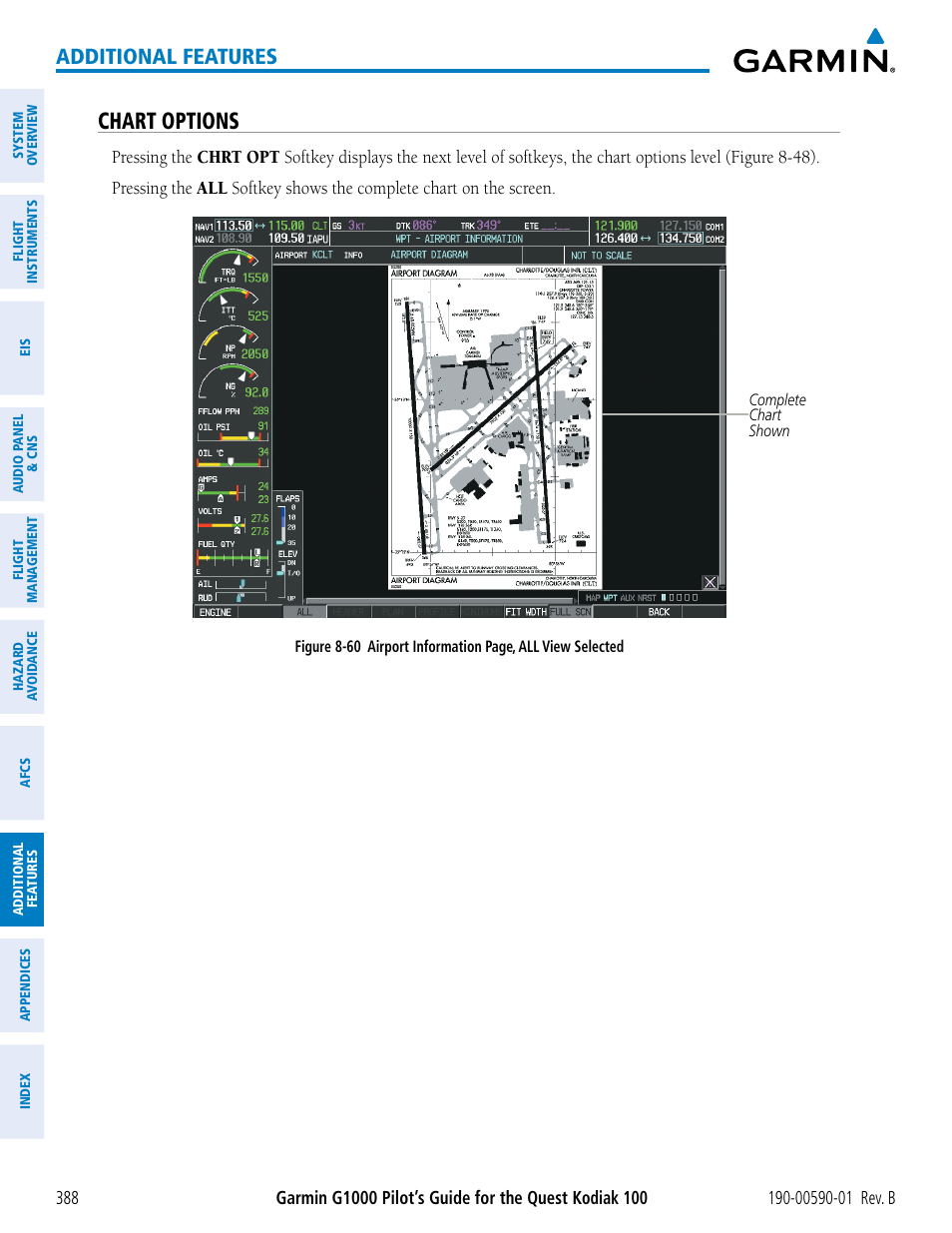 Chart options, Additional features | Garmin G1000 Quest Kodiak User Manual | Page 400 / 476