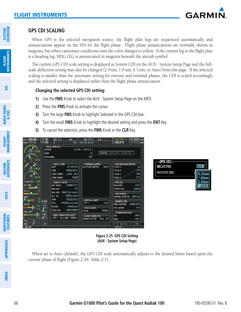 Flight instruments, Gps cdi scaling | Garmin G1000 Quest Kodiak User Manual | Page 78 / 476