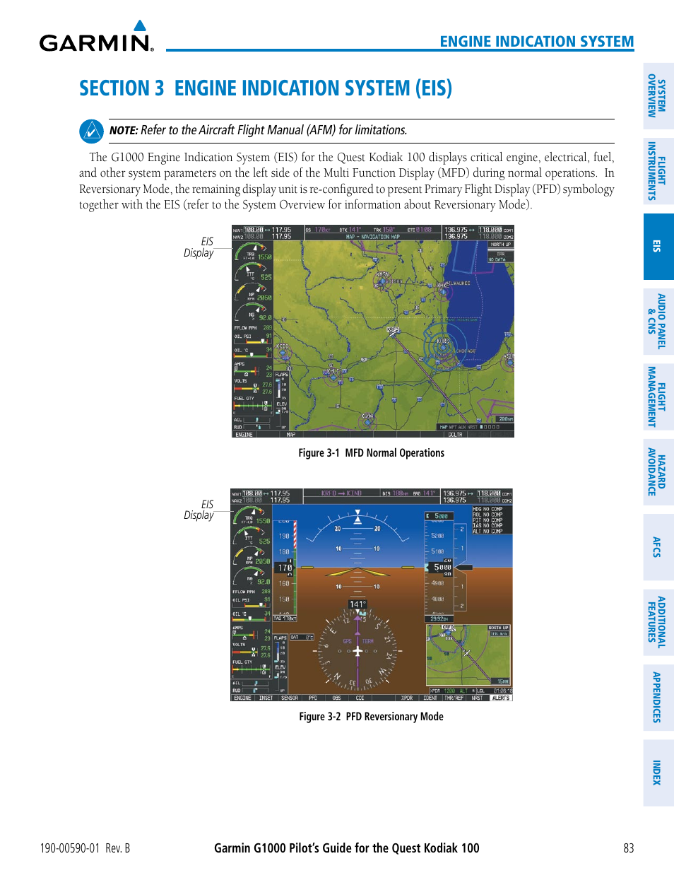 Section 3 engine indication system (eis), Engine indication system | Garmin G1000 Quest Kodiak User Manual | Page 95 / 476