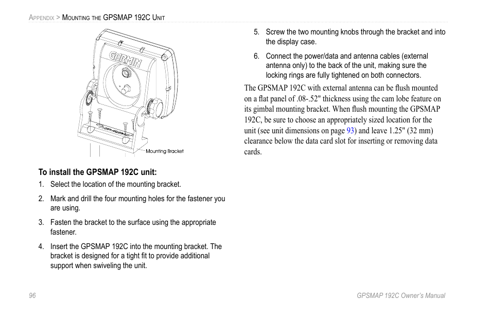 Garmin GPSMAP 192C User Manual | Page 102 / 124