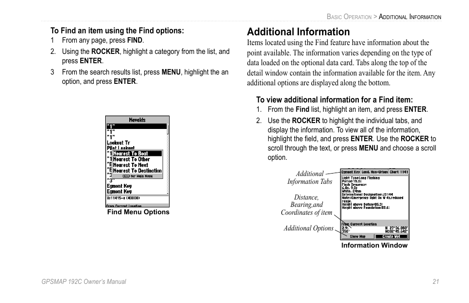 Additional information | Garmin GPSMAP 192C User Manual | Page 27 / 124