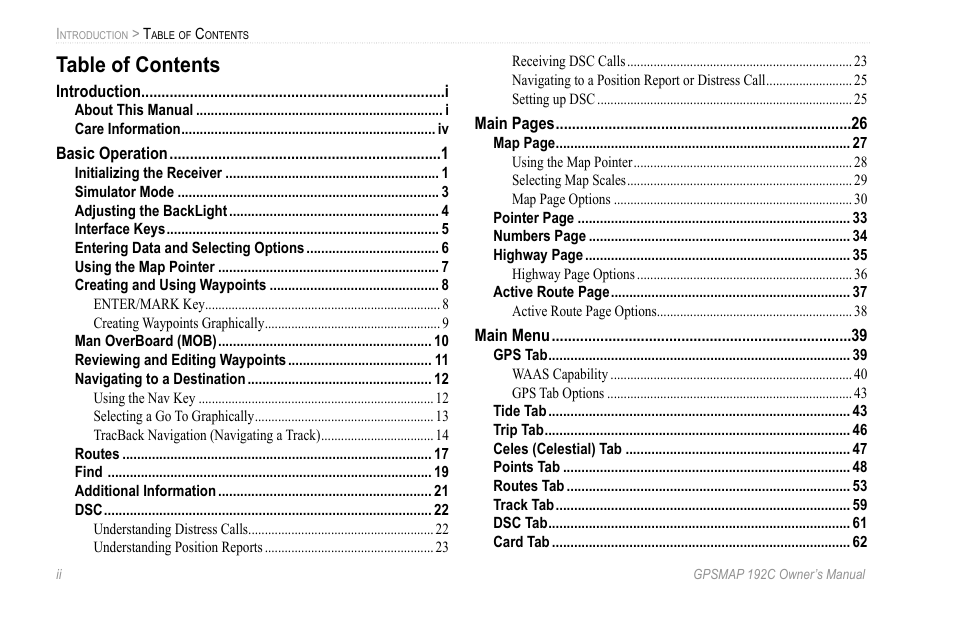 Garmin GPSMAP 192C User Manual | Page 4 / 124